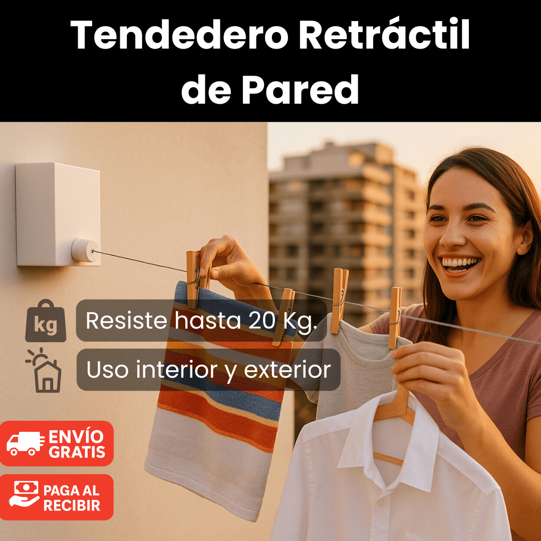 Tendedero Retráctil 4,2 m — Seca más, ocupa menos