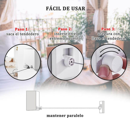 Tendedero Retráctil 4,2 m — Seca más, ocupa menos